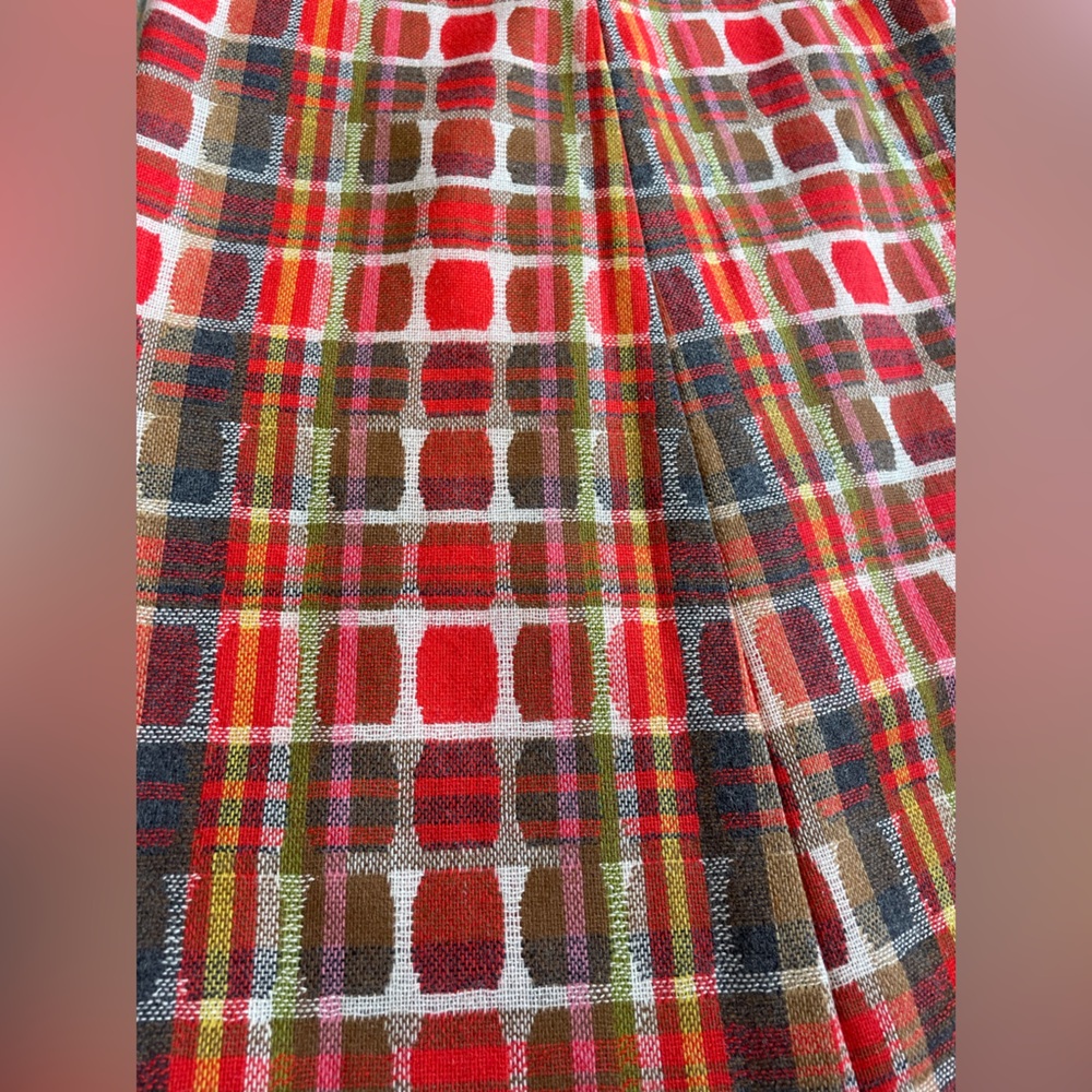 VTG wool plaid autumnal rainbow maxi skirt - Picture 6 of 6